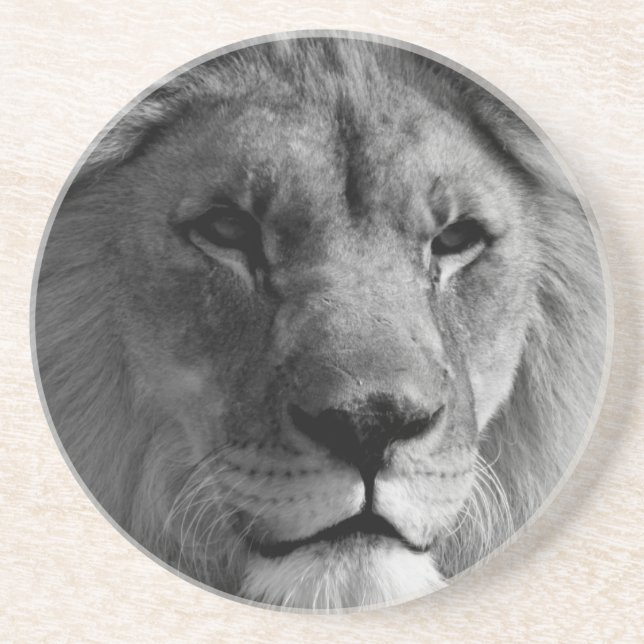 Dessous De Verre En Grès Lion noir et blanc (Devant)