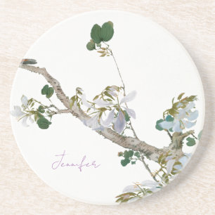 Dessous De Verre En Grès Lithographe vintage Floral de style asiatique