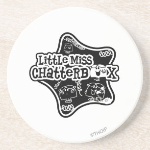 Dessous De Verre En Grès Little Miss Chatterbox   Black & White Star