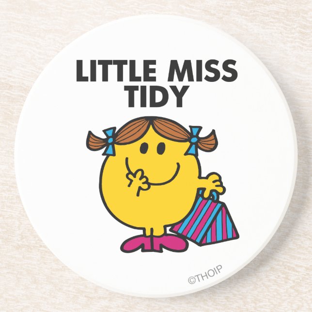 Dessous De Verre En Grès Little Miss Tidy | Lettres noires (Devant)