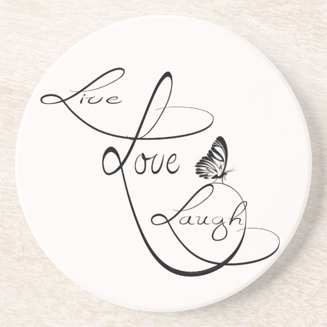 Dessous De Verre En Grès Live Love Laugh (Devant)