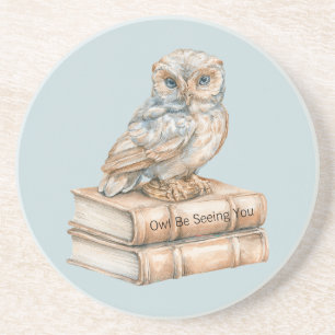 Dessous De Verre En Grès Livres de Hibou Bleu Vous Verra