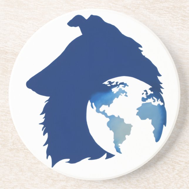 Dessous De Verre En Grès logo ColliesWithoutBorder (Devant)
