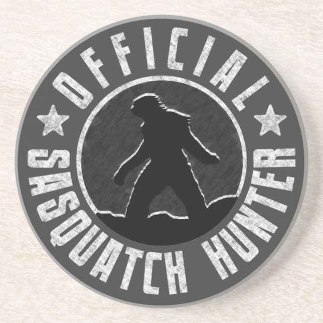 Dessous De Verre En Grès Logo de cercle de CHASSEUR de Sasquatch (Devant)