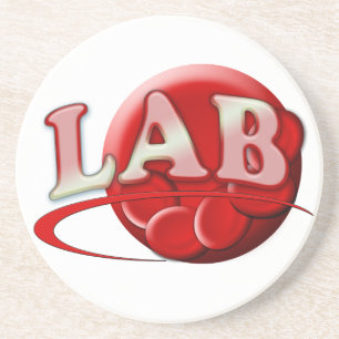 DESSOUS DE VERRE EN GRÈS LOGO DE LABORATOIRE RBC CELLULES SANGUINES ROUGES