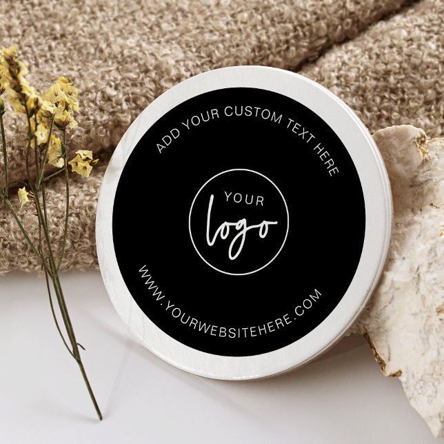Dessous De Verre En Grès Logo d'entreprise moderne cadeau d'entreprise marq (Business logo branded drink coasters in black and white)