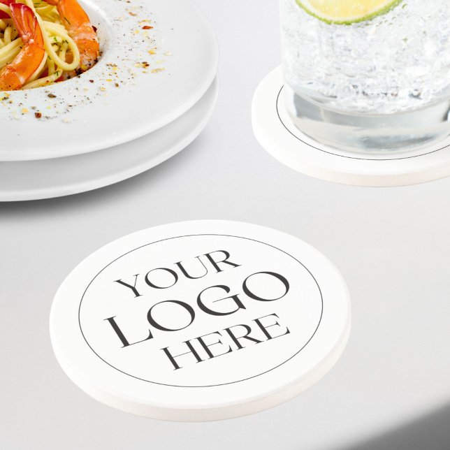 Dessous De Verre En Grès Logo d'entreprise personnalisé simple (Créateur téléchargé)