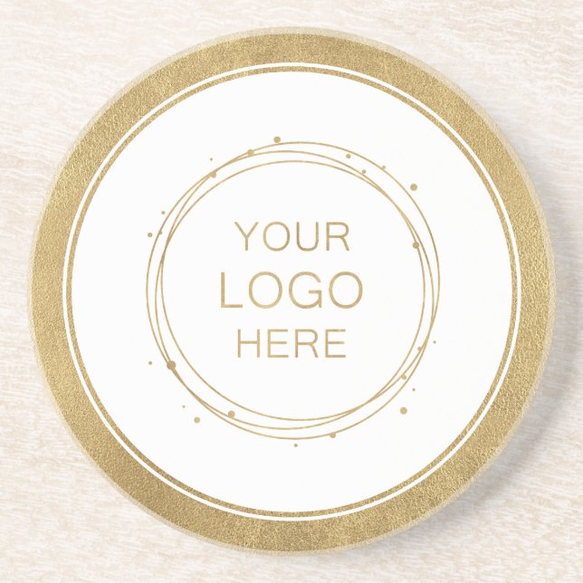 Dessous De Verre En Grès Logo d'entreprise promotionnel Gold personnalisé (Devant)