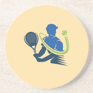 Dessous De Verre En Grès Logo du club de tennis - Action dynamique, Style s
