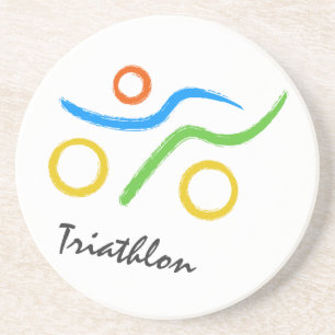 Dessous De Verre En Grès Logo du triathlon