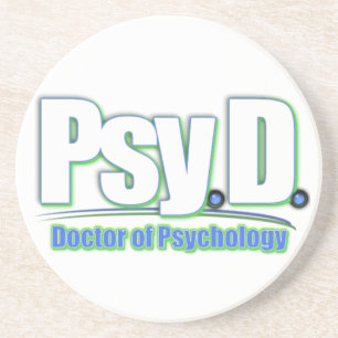 DESSOUS DE VERRE EN GRÈS LOGO PSY2 DOCTOR OF PSYCHOLOGY