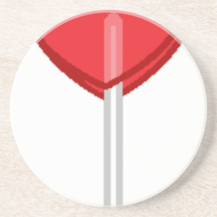 Dessous De Verre En Grès lollipop à coeur rouge