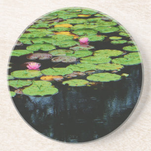 Dessous De Verre En Grès lotus rose noir