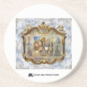 Dessous De Verre En Grès Louis XVI et Marie Antoinette Miroir nuancé 2