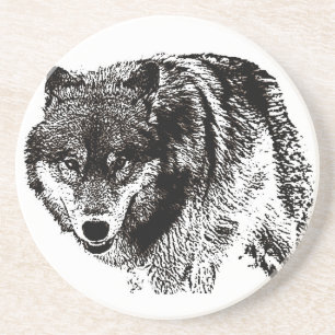 Dessous De Verre En Grès Loup sauvage