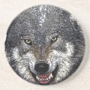 Dessous De Verre En Grès Loup sauvage