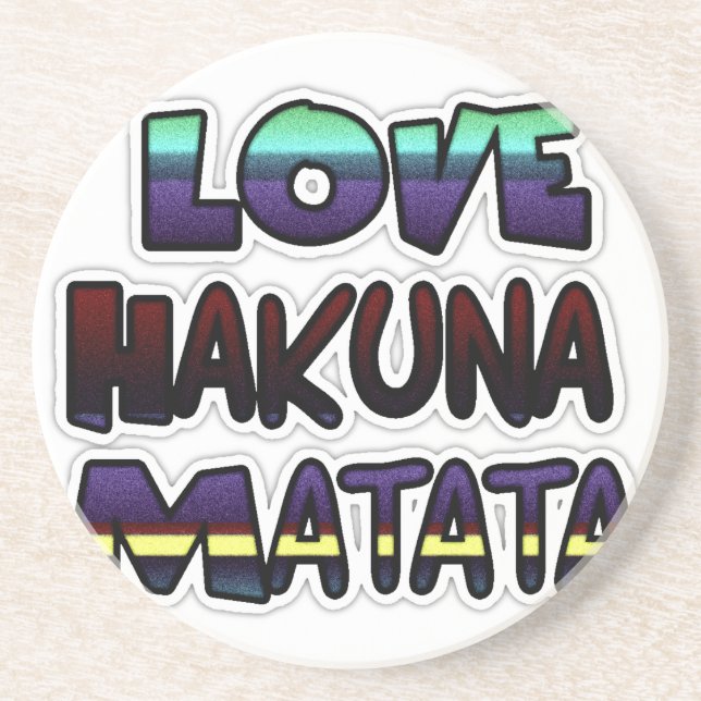 Dessous De Verre En Grès Love Hakuna Matata Cadfts (Devant)