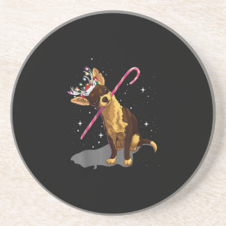 Dessous De Verre En Grès lumières de noël chihuahua