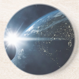 Dessous De Verre En Grès lune de terre et soleil