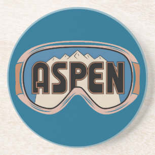 Dessous De Verre En Grès Lunettes de ski Aspen Snowmass Colorado cadeaux de
