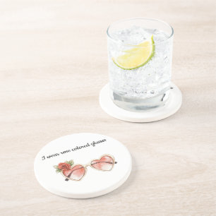 Dessous De Verre En Grès Lunettes de soleil de couleur rose