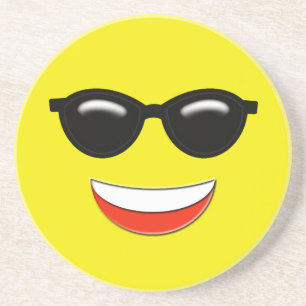 Dessous De Verre En Grès Lunettes de soleil de réfrigération Emoji