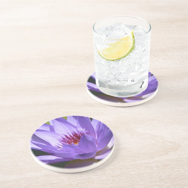 Dessous De Verre En Grès Lys d'eau violet (Côté)