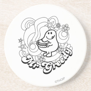 Dessous De Verre En Grès M. Greedy   Black & White Swirls & Stars