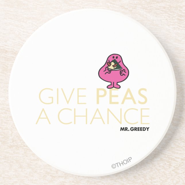 Dessous De Verre En Grès M. Greedy | Donnez Une Chance Aux Pois (Devant)