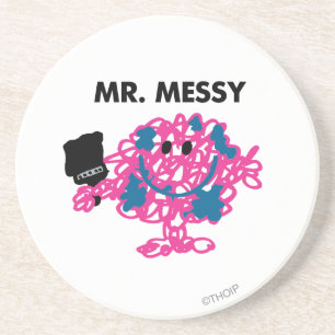 Dessous De Verre En Grès M. Messy Tenant Un Pinceau