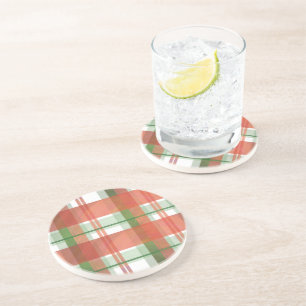 Dessous De Verre En Grès Madras Plaid Noël