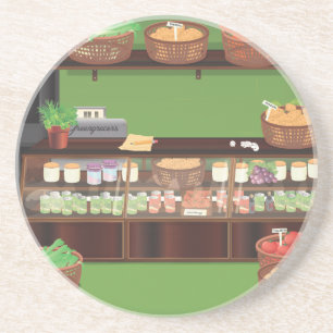 Dessous De Verre En Grès Magasin de fruits et légumes