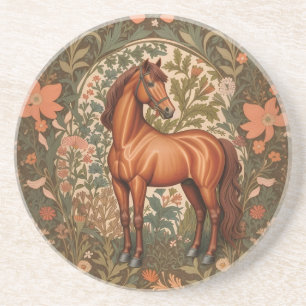 Dessous De Verre En Grès Magnifique Cheval Brun Inspiré de William Morris 
