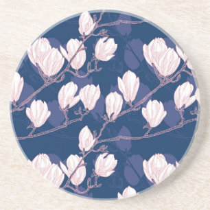 Dessous De Verre En Grès Magnolia Élégance : Floraison printanière marine
