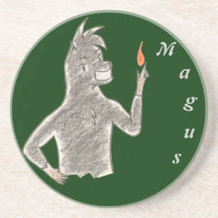 Dessous De Verre En Grès Magus (avec le nom)