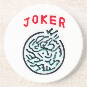 Dessous De Verre En Grès MahJong symbole du jeu Joker tuile