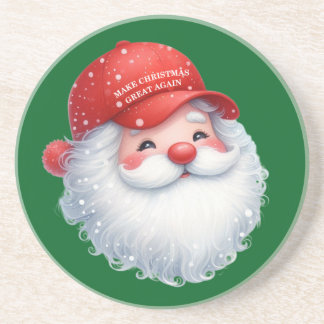 Dessous De Verre En Grès Make Christmas Great Again Maga GOP Santa