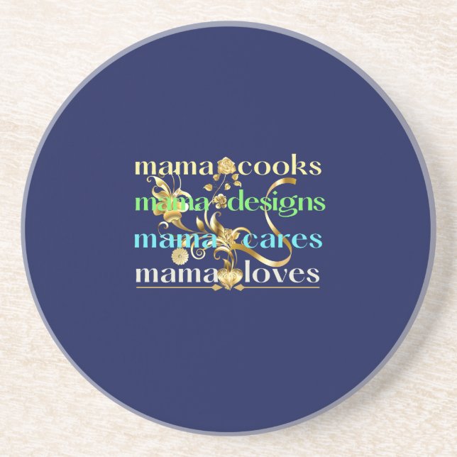 Dessous De Verre En Grès Mama Cooks Mama Designs Mama Cares Mama Loves (Devant)