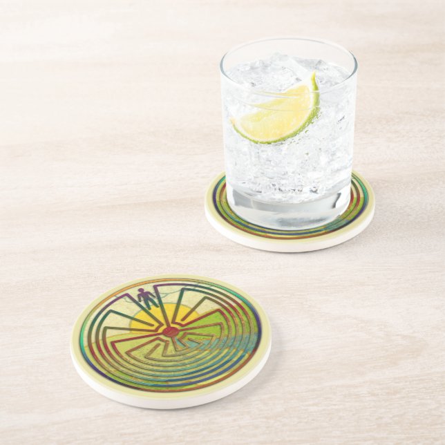 Dessous De Verre En Grès MAN IN THE MAZE paysage + votre arrière - plan (Côté)