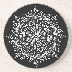 Dessous De Verre En Grès Mandala blanc