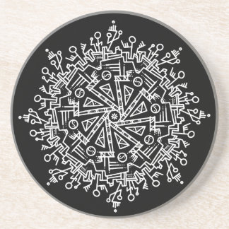Dessous De Verre En Grès Mandala blanc