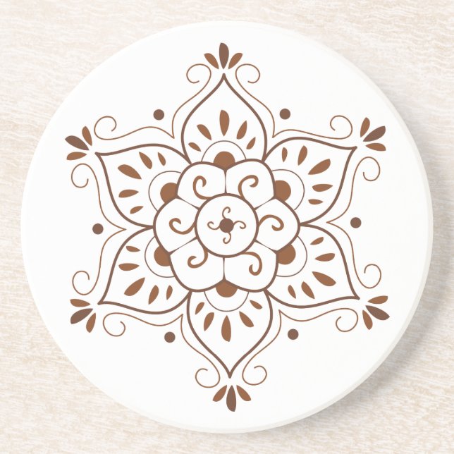 Dessous De Verre En Grès Mandala Coster de henné (Devant)