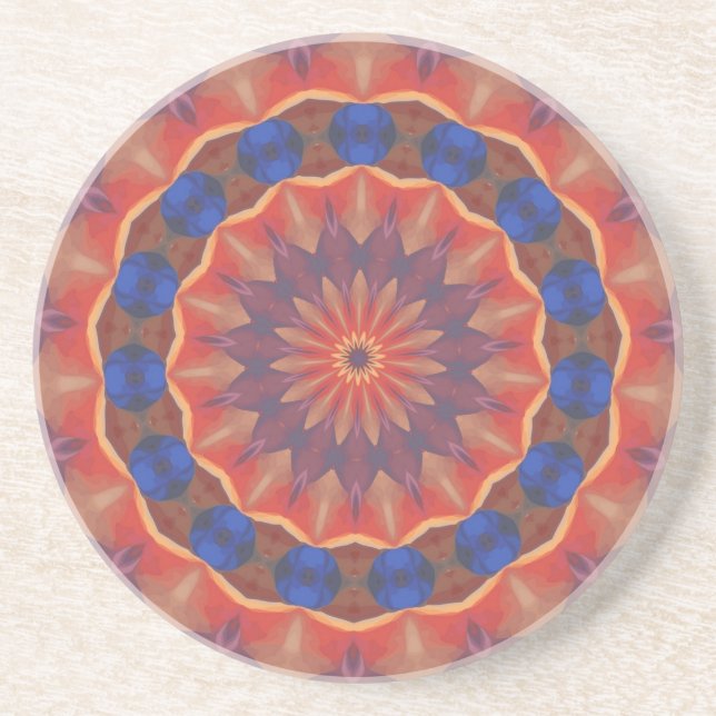 Dessous De Verre En Grès Mandala de Diversités Infinies (Devant)