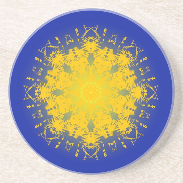 Dessous De Verre En Grès Mandala de Gratitude (Devant)
