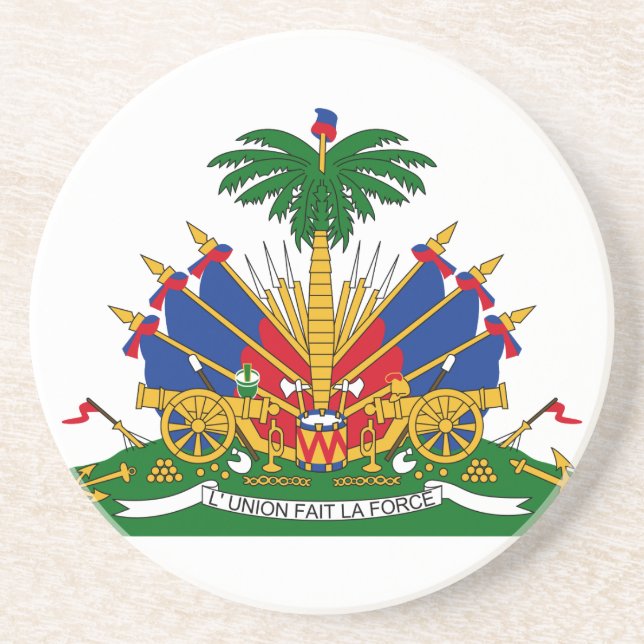 Dessous De Verre En Grès Manteau du Haïti des bras (Devant)