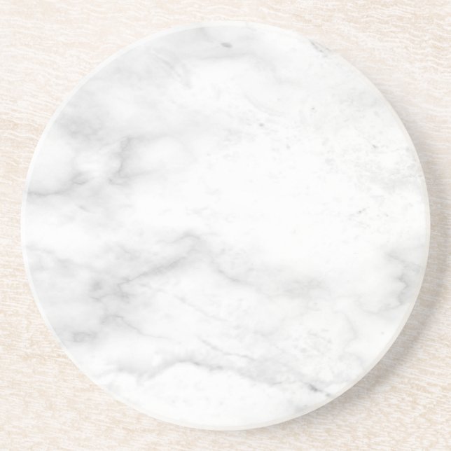Dessous De Verre En Grès Marbre blanc Elégant Modèle rond grès (Devant)