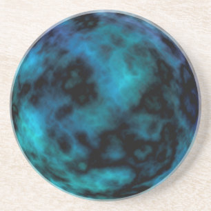 Dessous De Verre En Grès Marbre cosmique de bleu de Faux