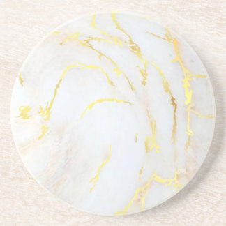 Dessous De Verre En Grès Marbre d'or Elégant Modèle tendance ronde