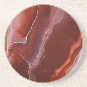 Dessous De Verre En Grès Marbre en pierre de Bourgogne Rouge Art Abstrait f