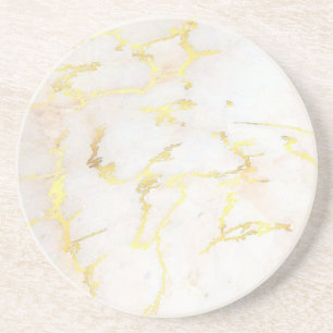 Dessous De Verre En Grès Marbre or Design élégant Modèle tendance ronde